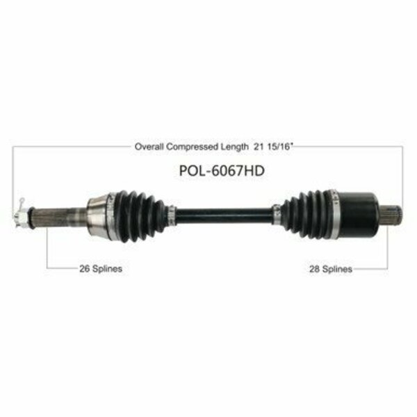 Wide Open Heavy Duty CV Axle for POL HD REAR L/R SPORTSMAN 500 TOURING 11-13 POL-6067HD